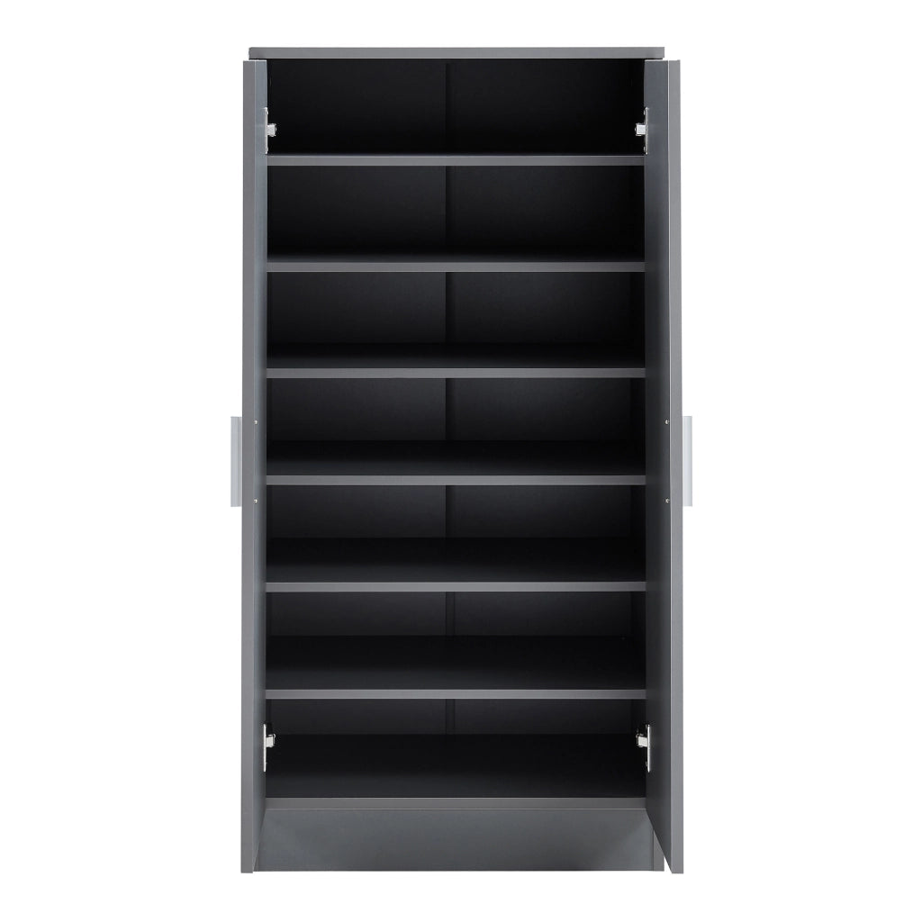Armadio Portascarpe Notribontaa con 7 Scomparti Scarpiera 108 x 55 x 35 cm - Antracite [en.casa]