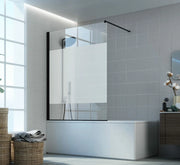 Box Sopravasca Walk-in Vetro Serigrafato Telaio alluminio Nero - Misura: 77.5-80 x H 150 cm 