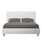 Letto matrimoniale king size contenitore imbottito 170x190 similpelle bianco Sunny