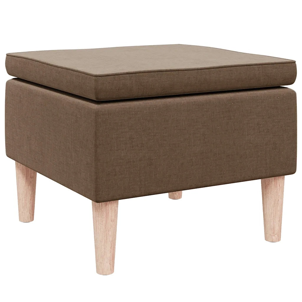 Poggiapiedi con Gambe in Legno Marrone in Tessuto cod mxl 52908
