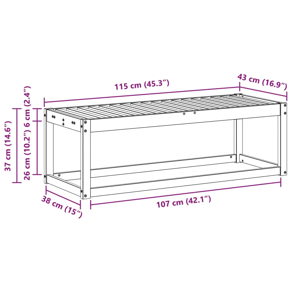 Sedia da giardino-Panca da esterno Naturale 115 x 43 x 37 cm 128591