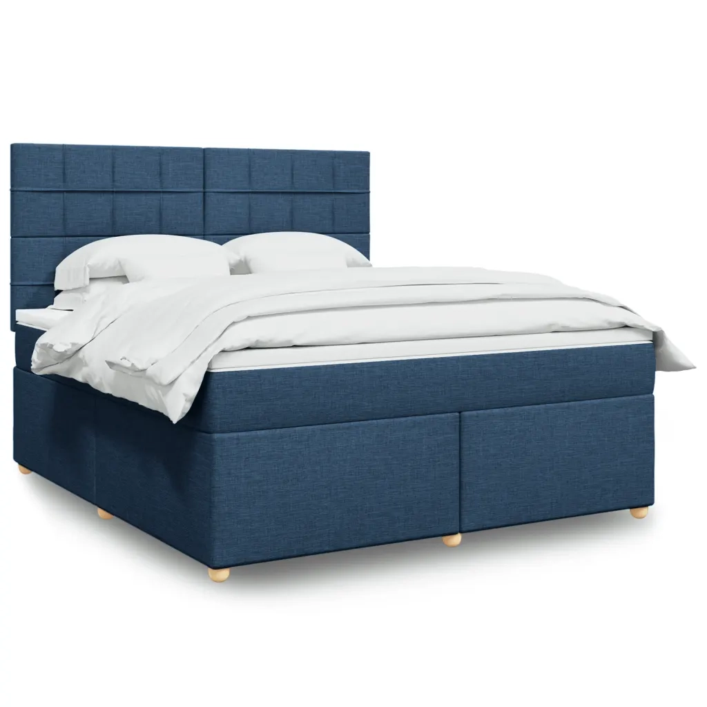 Giroletto a Molle con Materasso Blu 180x200 cm in Tessuto 3293665