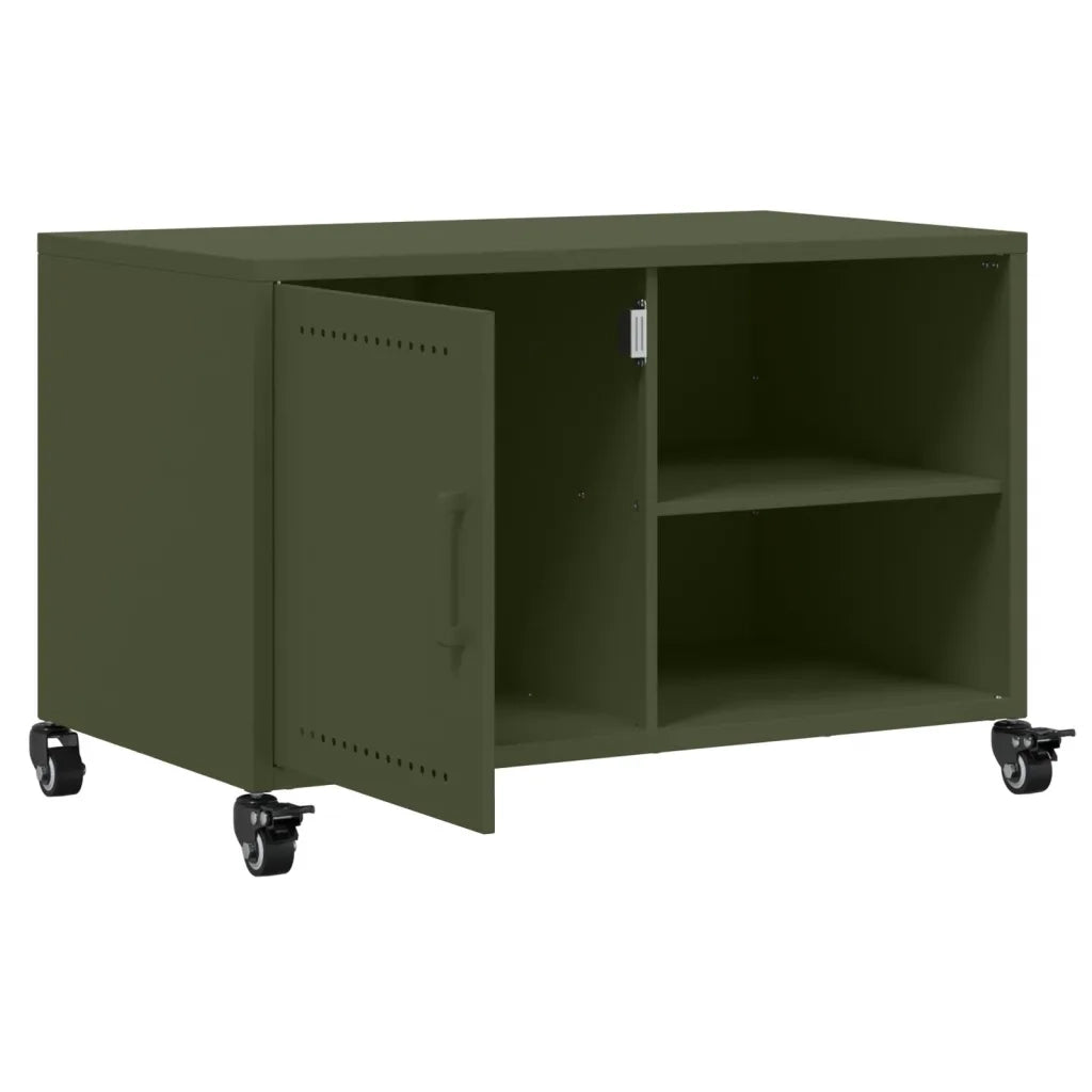 Mobile TV Verde Oliva 68x39x43,5 cm in Acciaio