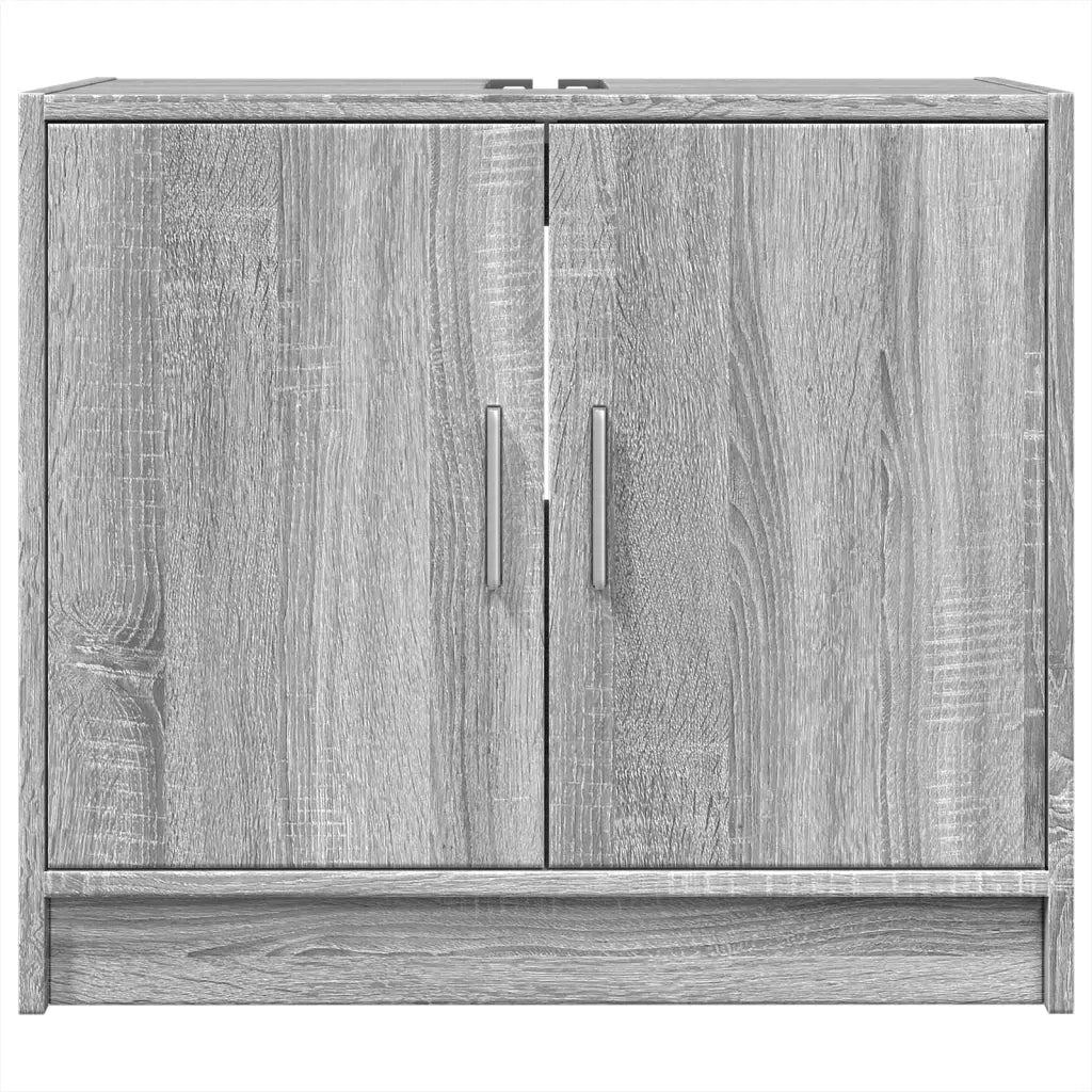Mobile lavabo moderno con pratico vano contenitore 63 x 29 x 55 cm realizzato in legno composito grigio 02_0049525