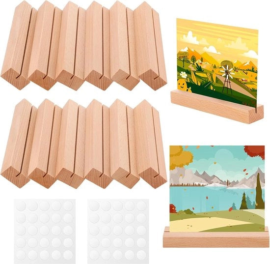Set di 10 Orecchioni in Legno per Carte e Foto per Matrimoni, Feste e Eventi