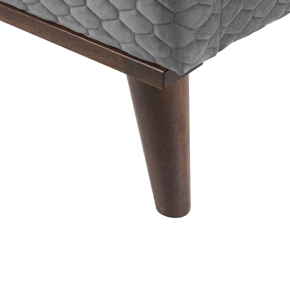 Letto matrimoniale Tessuto grigio 140 cm 6 Struttura imbottita a nido d'ape trapuntato