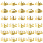 Corone in Papier 30 pezzi - Cappelli Flessibili - Decorazioni da Festa - Per Bambini/Adulti - Corona d'Oro - Materiale Sicuro - Cappelli da Festa