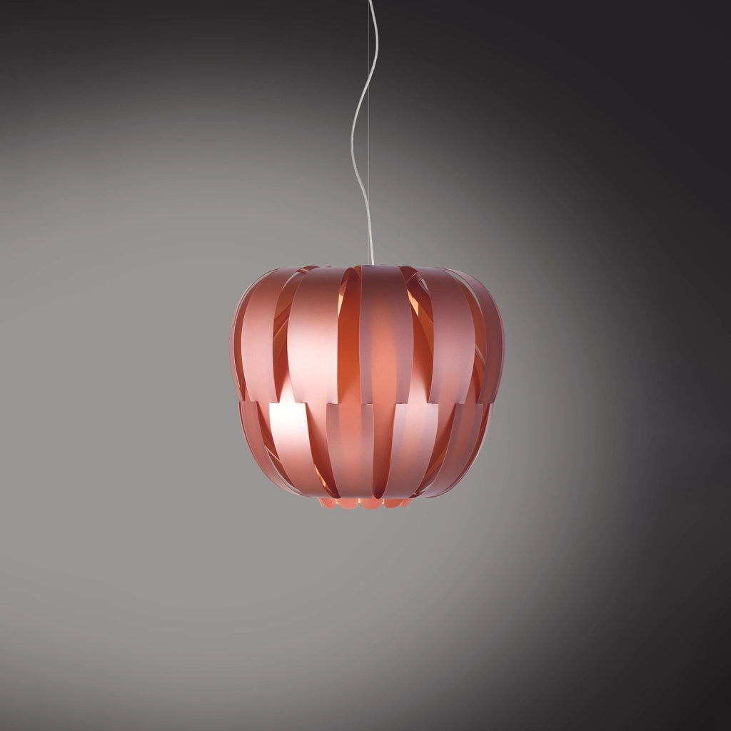 Sospensione Moderna Queen Polilux ® Pink Metal E Metallo Cromo 1 Luce E14
