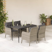 Set Pranzo da Giardino 5pz con Cuscini Grigio Chiaro Polyrattancod mxl 90080