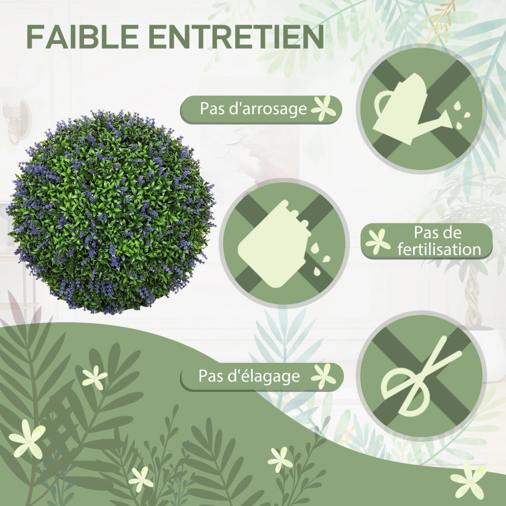 Set 2 Sfere Topiarie Artificiali UV ¨C Xylo ¨C Viola e Verde ? 42 cm