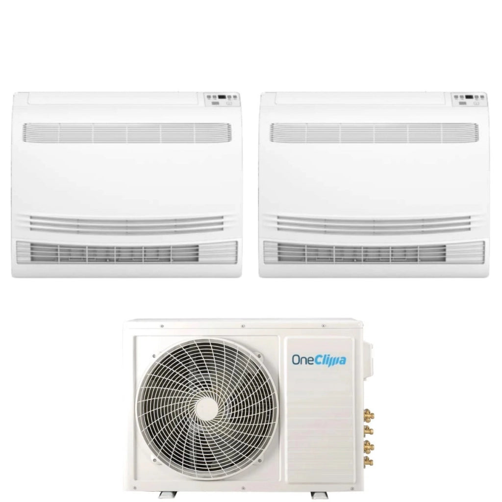 Condizionatore OneClima Dual Split Console 12+12 con MLT18x2/Y24 R-32 Wi-Fi Optional con Telecomando di Serie