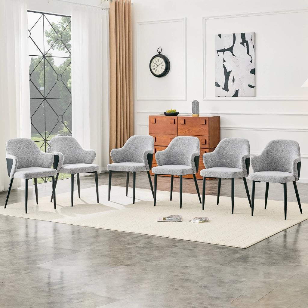 SEDIA da pranzo Set da 2 pezzi 83 cm Tessuto grigio e nero