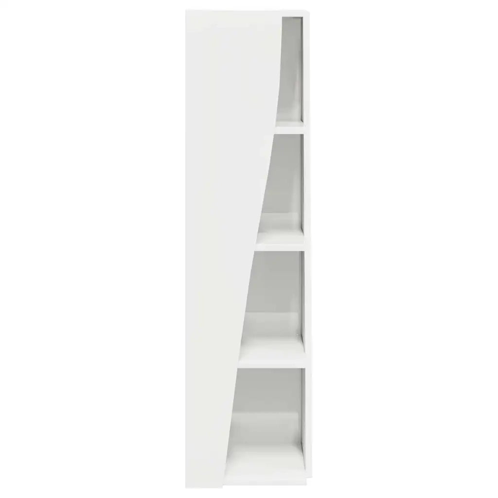 Mobile angolare Bianco Lucido 27,5x27x102cm Legno multistrato