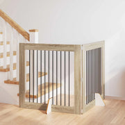 Cancello per cani con supporti 2 pcs Rovere Sonoma 100 x 100 cm 892026