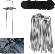 Verdanti per giardinaggio 50 pezzi di uncini a forma di U - uncini per tenda per stuoie e giardinaggio - uncini per stuoie per campeggio