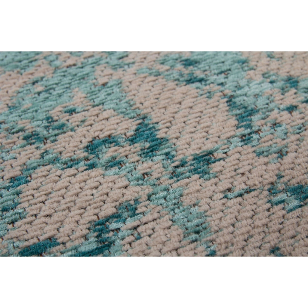 Tappeto vintage Nostalgia in cotone e poliestere turchese