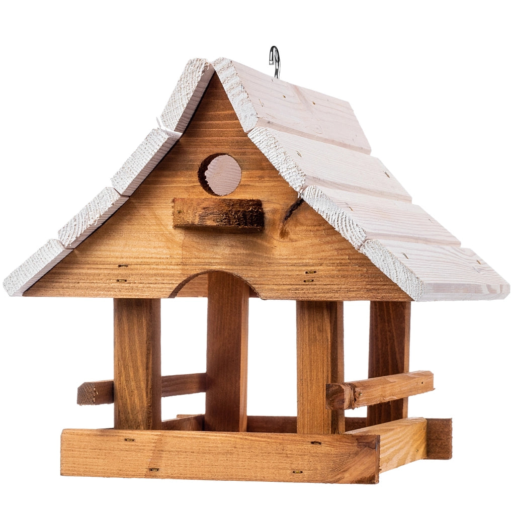 KADAX Grande mangiatoia per uccelli in legno da appendere, decorazione da giardino.