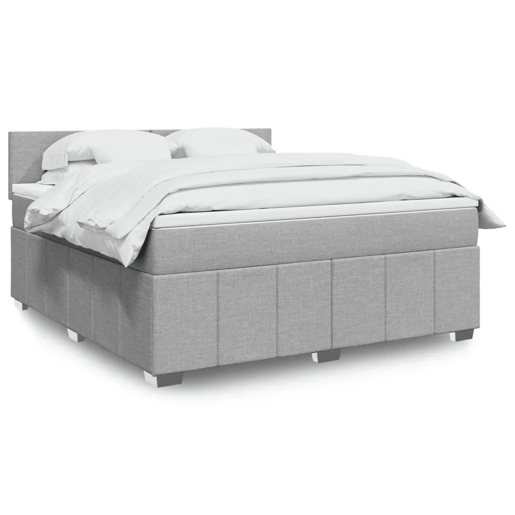 Giroletto a Molle con Materasso Grigio Chiaro180x200 cm Tessuto
