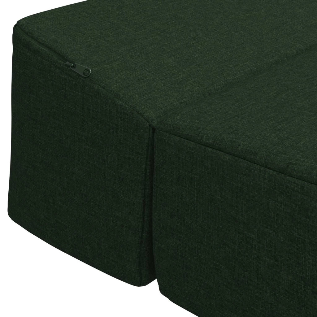 Divano Letto Pieghevole Verde Scuro 200 x 70 x 15 cm Tessuto