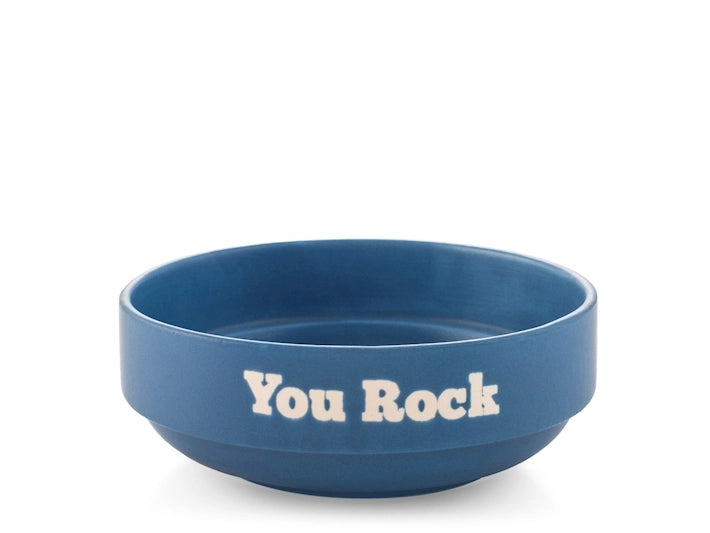 Coppetta in Ceramica blue 13 cm  Scritta "You rock"