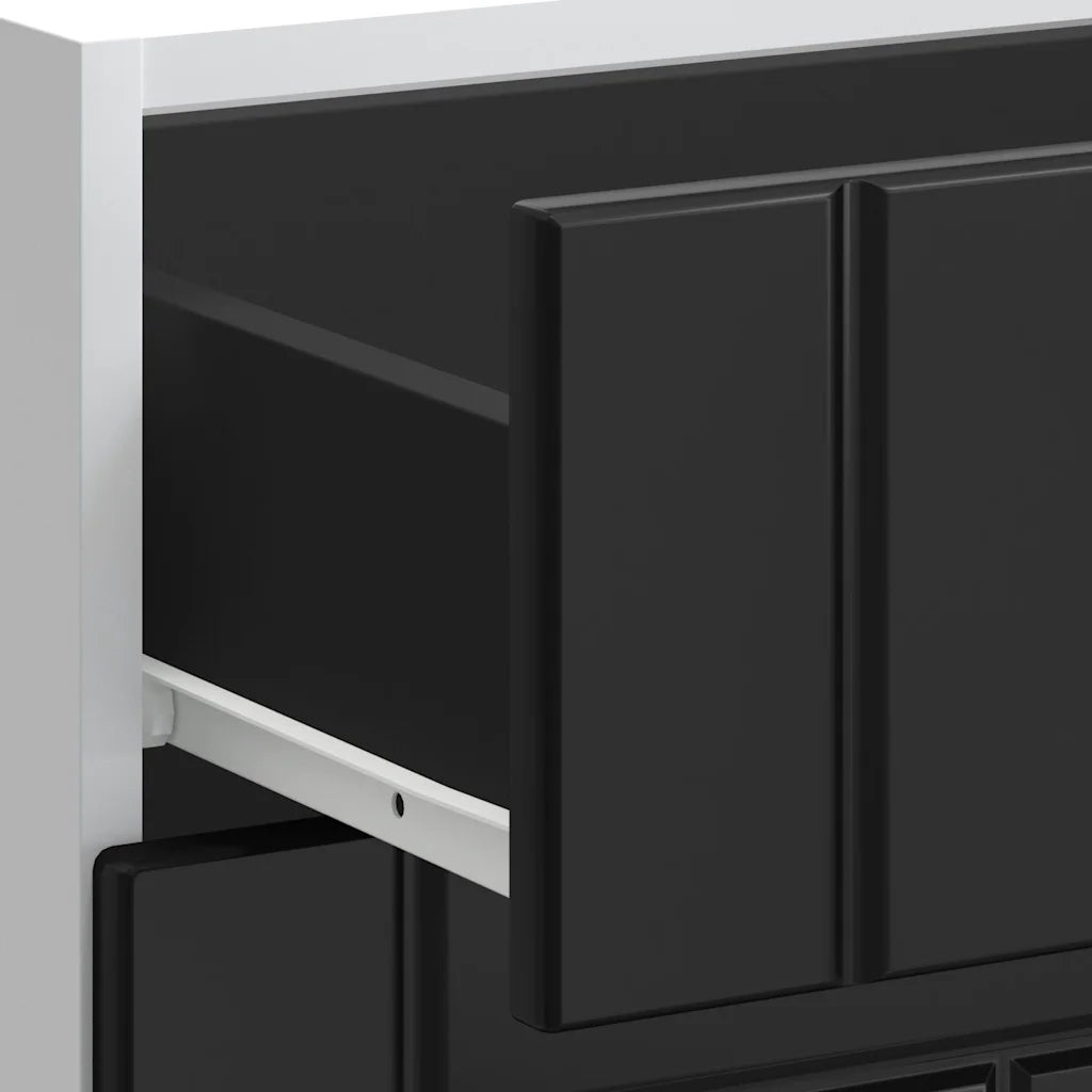 Mobiletto da cucina-Armadio da cucina "Lucca" Nero in legno ingegnerizzato 426066