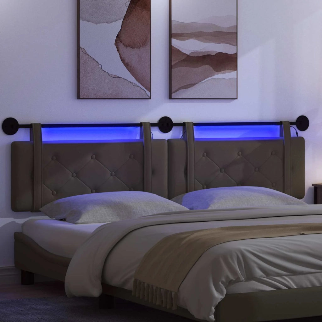 Testiera sospesa Con luce LED Grigio Similpelle 3424262