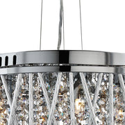 Lampadario Contemporaneo Elisa Acciaio Cromo Vetro 3 Luci G9
