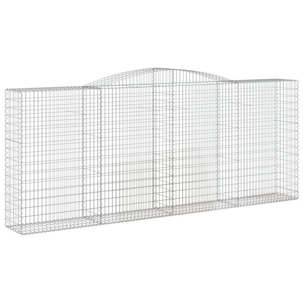 Set di 7 gabbioni ad arco per recinzioni a gabbia e muri di contenimento 400 x 50 x 160/180 cm ferro zincato argento 02_0041140