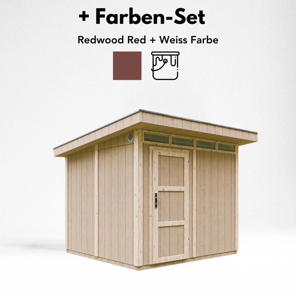 Casetta da Giardino di QUALIT? PREMIUM 5,9m?²-L279xW293cm - TIMBELA M903-REDWOOD RED
