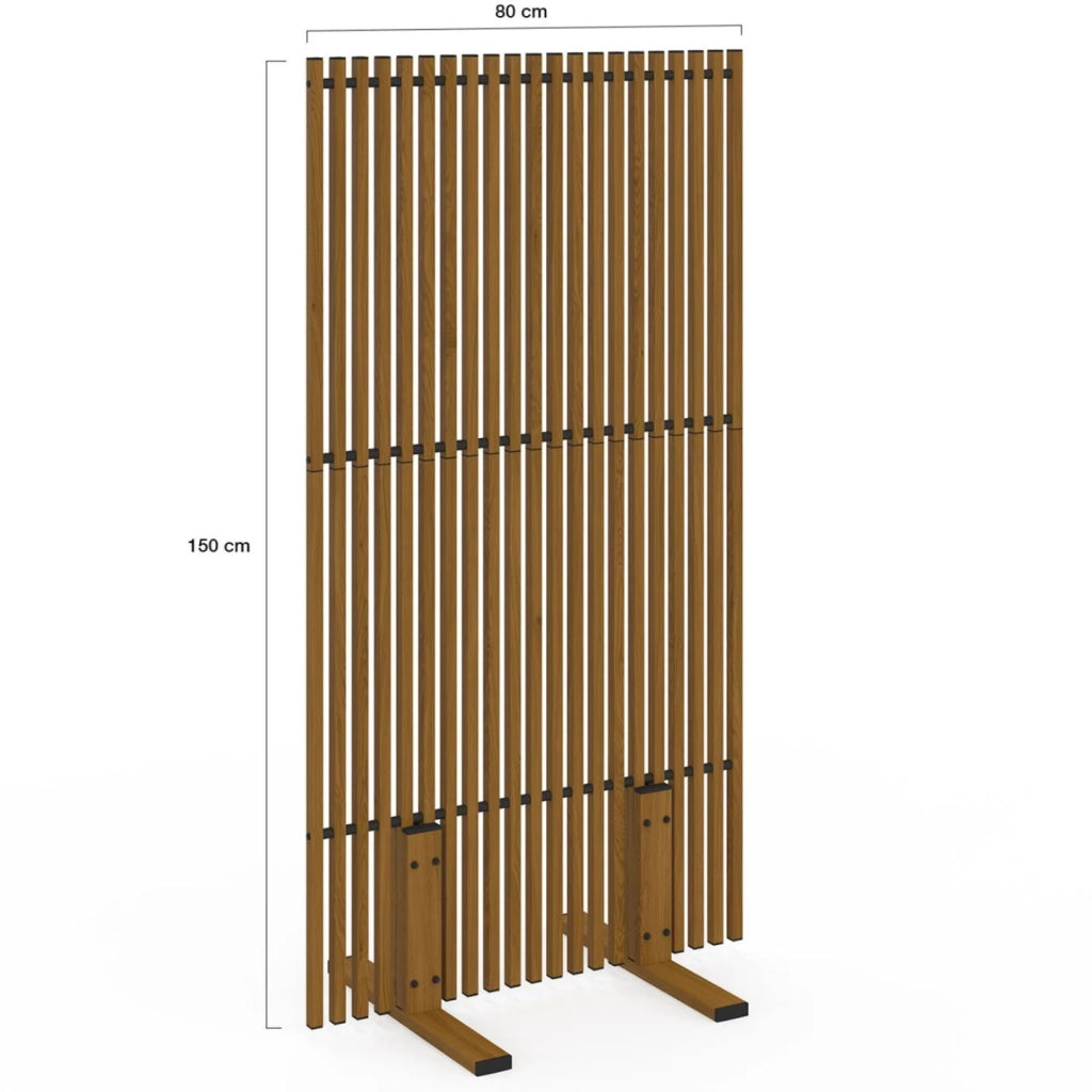IDMarket - Schermo decorativo per esterni, 80 x 150 cm, effetto legno