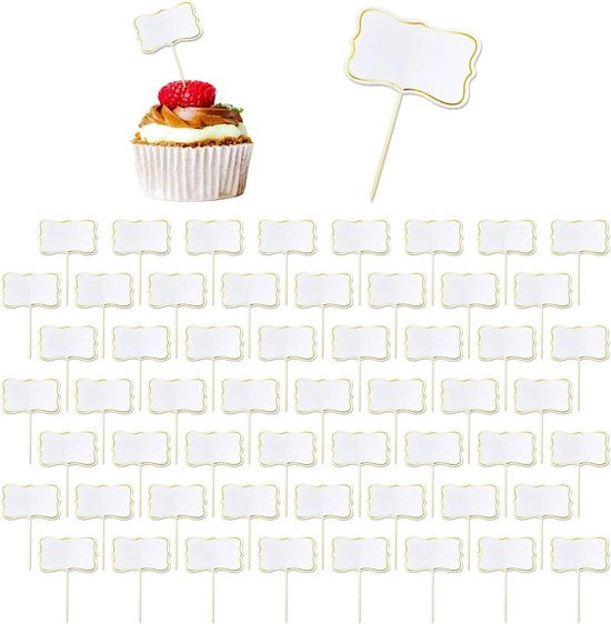 56 cocktail sticks con bandierine alimentari e marche di formaggio per buffet - Etichette per decorazioni di buffet - Etichette per banchetti di Natale per piatti da portata