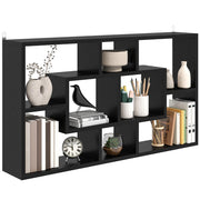 Libreria a Parete con 8 Cubi ¨C zephmum ¨C 85x14.5x47.5 cm Nero