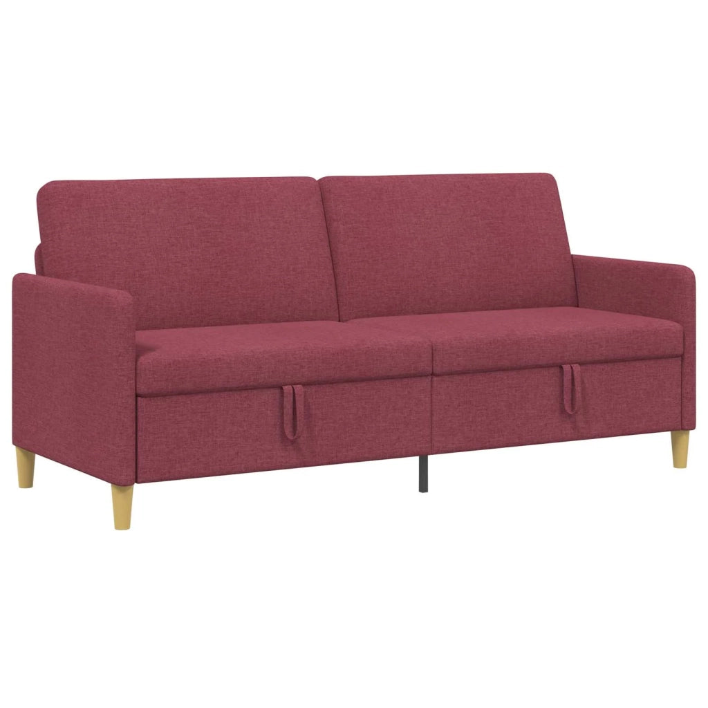 Divano con Storage Rosso Vino 192 x 78 x 87 cm Poliestere 42036978