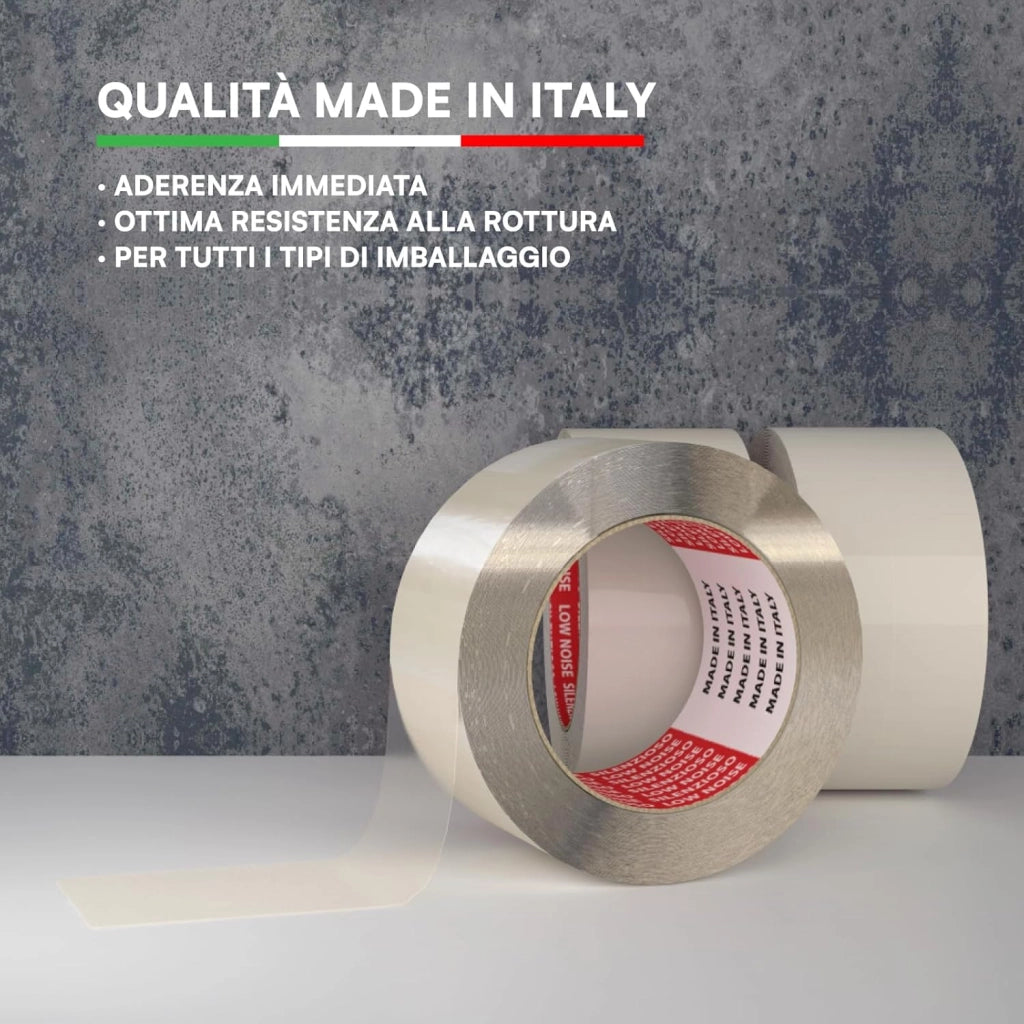 Nastro adesivo pacchi per imballaggio rotolo scotch trasparente plp 50 mm x 132 metri extra lungo