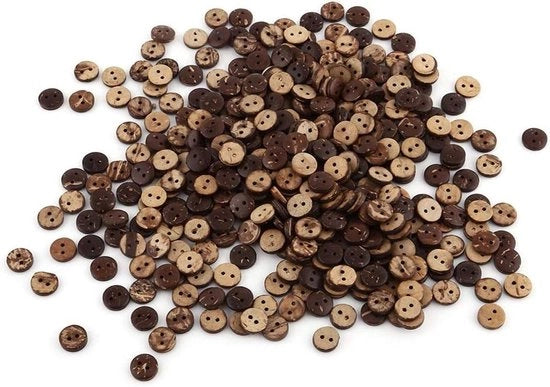 400 Scaglie di Coccolata in Cocco Miele - 2 Fori 10mm - Decorazione DIY - Forniture per Ricamo e Scrapbooking - 70 pezzi