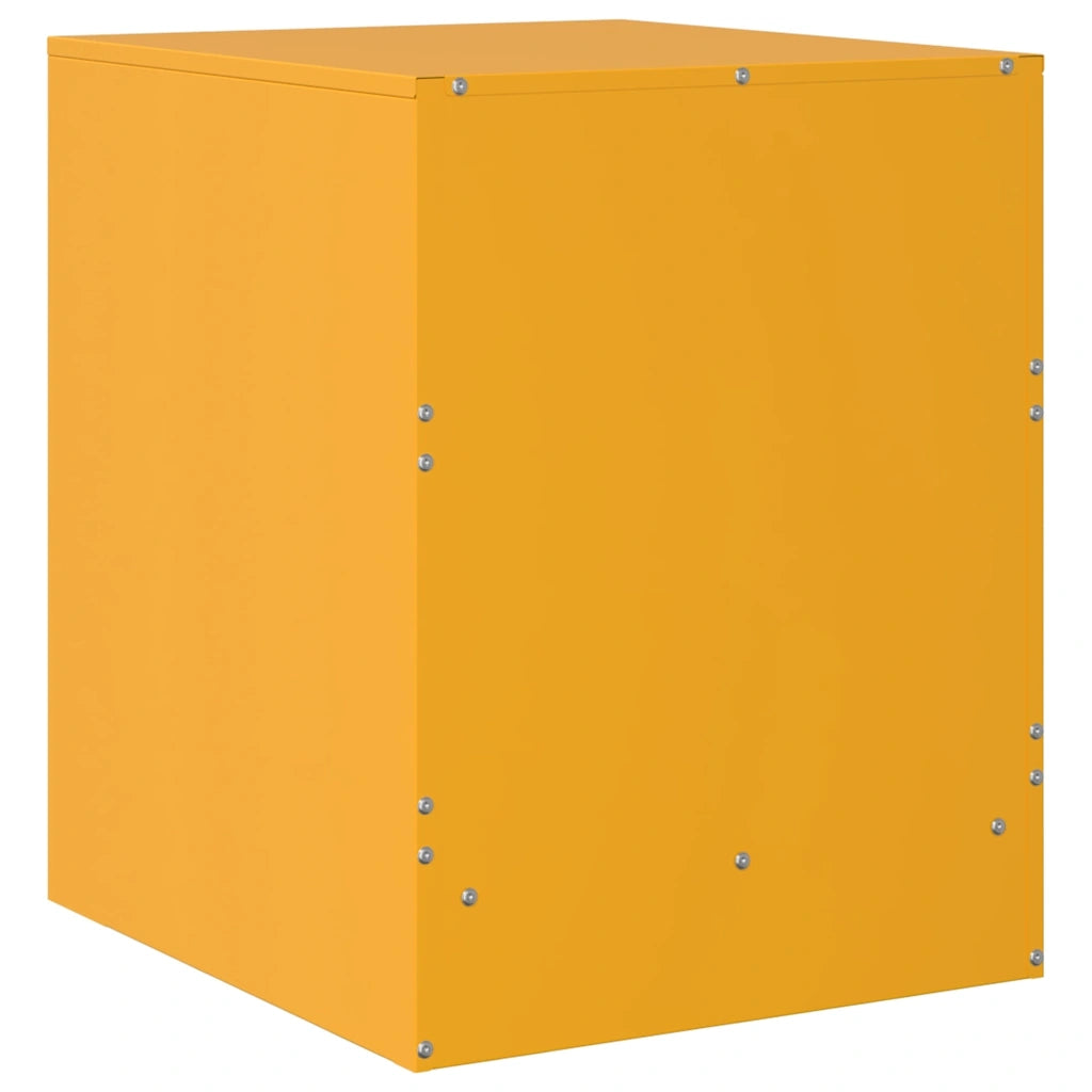 Comodini 2 pz-Set di 2 Tavolino da notte Giallo 34,5x39x44 cm in Acciaio