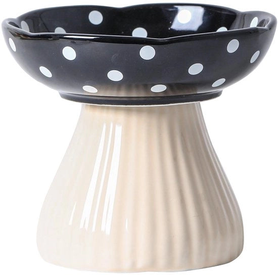 Bacetto per Animali con Funzione di Blocco Caduta - Forma a Tazza - Materiale Ceramico - Diametro 15 cm - Altezza 12 cm - Capacità 220 g Cibo Seco