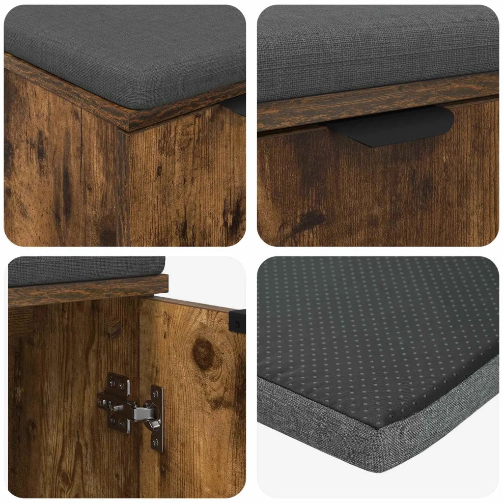 Panca per ingresso con porta Quercia Affumicata 60 x 38 x 46 cm