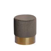 Pouf contenitore Nano in velluto marrone con base dorata
