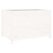 Fioriera | Cassetta per fiori | Vaso Rialzata Giardino Bianca 119,5x82,5x78cm Massello Pino