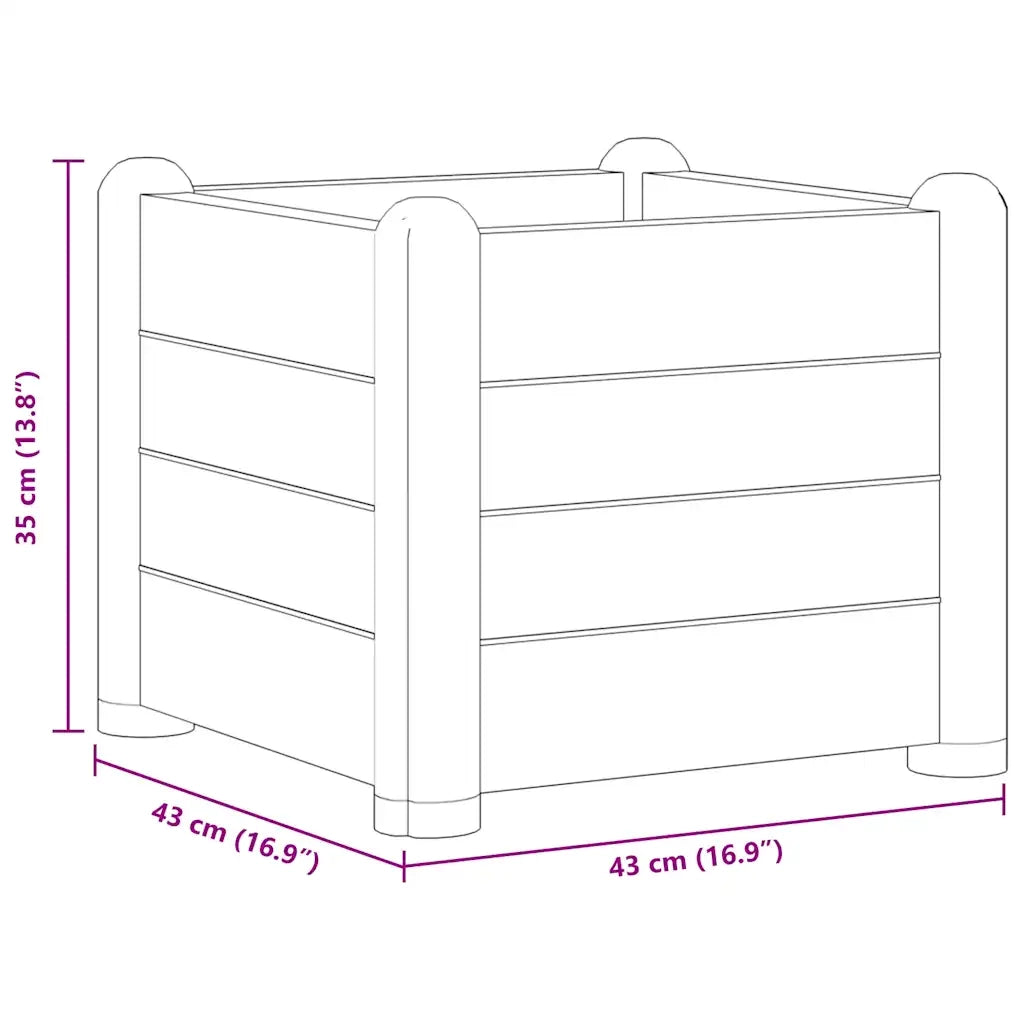 Letto Rialzato da Giardino in PP Grigio Pietra 43x43x35 cm 317579