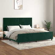 Giroletto senza Materasso Verde Scuro 200x200 cm in Velluto