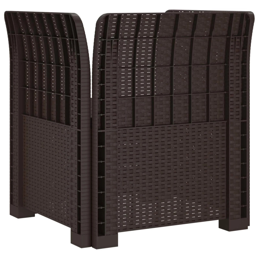 Poltrona a 1 Posto con Cuscino Aspetto Rattan PP Marrone 8011857