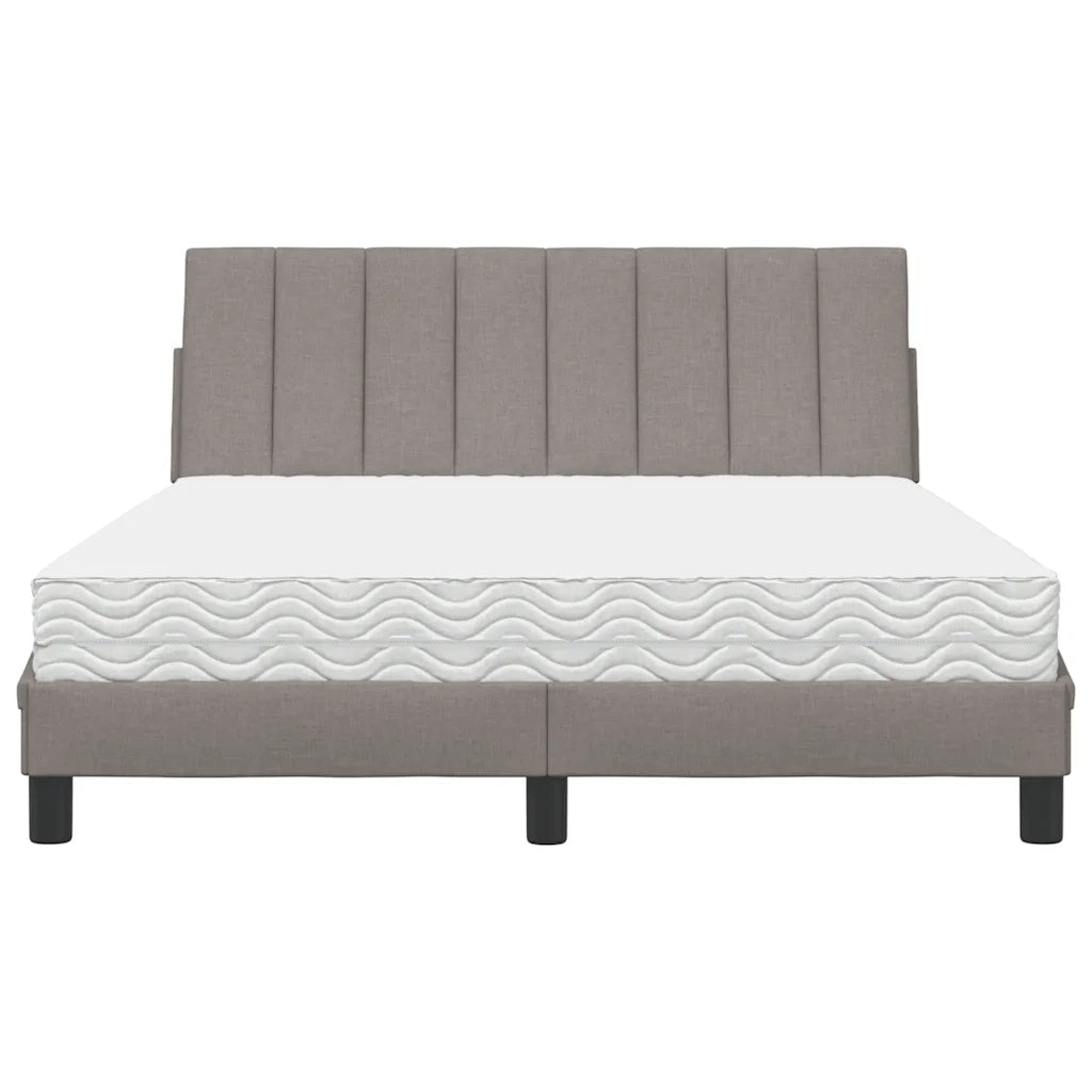 Letto con Materasso Hanko Tortora 120x200 cm in Tessuto 3310521