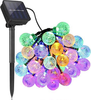 Luminaria esterna 65 m alimentata da energia solare - 30 led impermeabile all'acqua - globe di cristallo globo cristallino - decorazione per festival - luce colorata per feste matrimoni terrazze