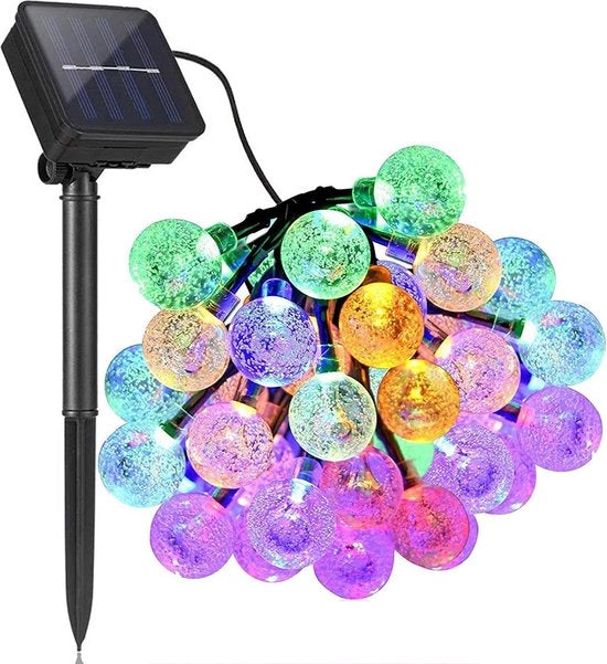 Luminaria esterna 65 m alimentata da energia solare - 30 led impermeabile all'acqua - globe di cristallo globo cristallino - decorazione per festival - luce colorata per feste matrimoni terrazze