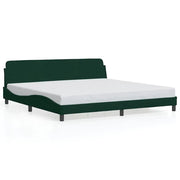Letto matrimoniale | Letto per adulti | Giroletto Dover Verde Scuro 200x200 cm in Velluto