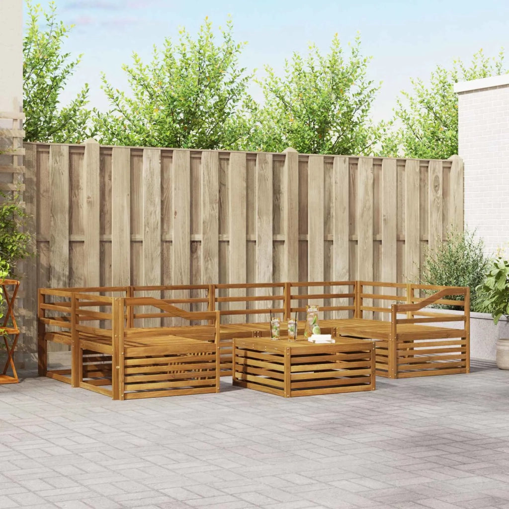 Set di divani da esterno 7 pcs Naturale