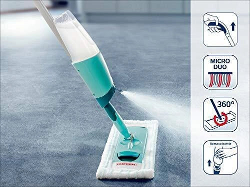 Leifheit 56690 Easy Spray XL Lavapavimenti con Nebulizzatore Microfibra Secco e Bagnato 42 cm colore Verde Bianco