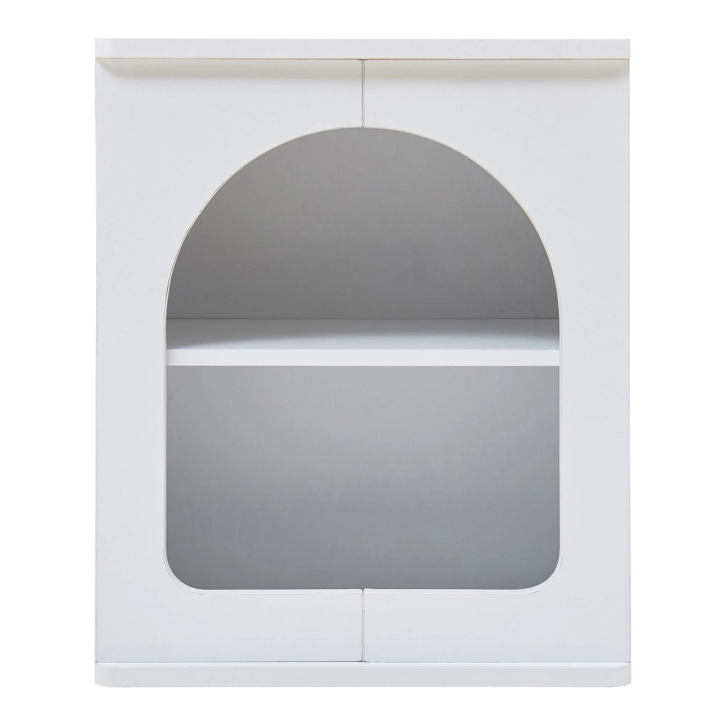 Comodino Trorhun con Ripiano e 2 Vani 48 x 40 x 30 cm - Bianco [en.casa]
